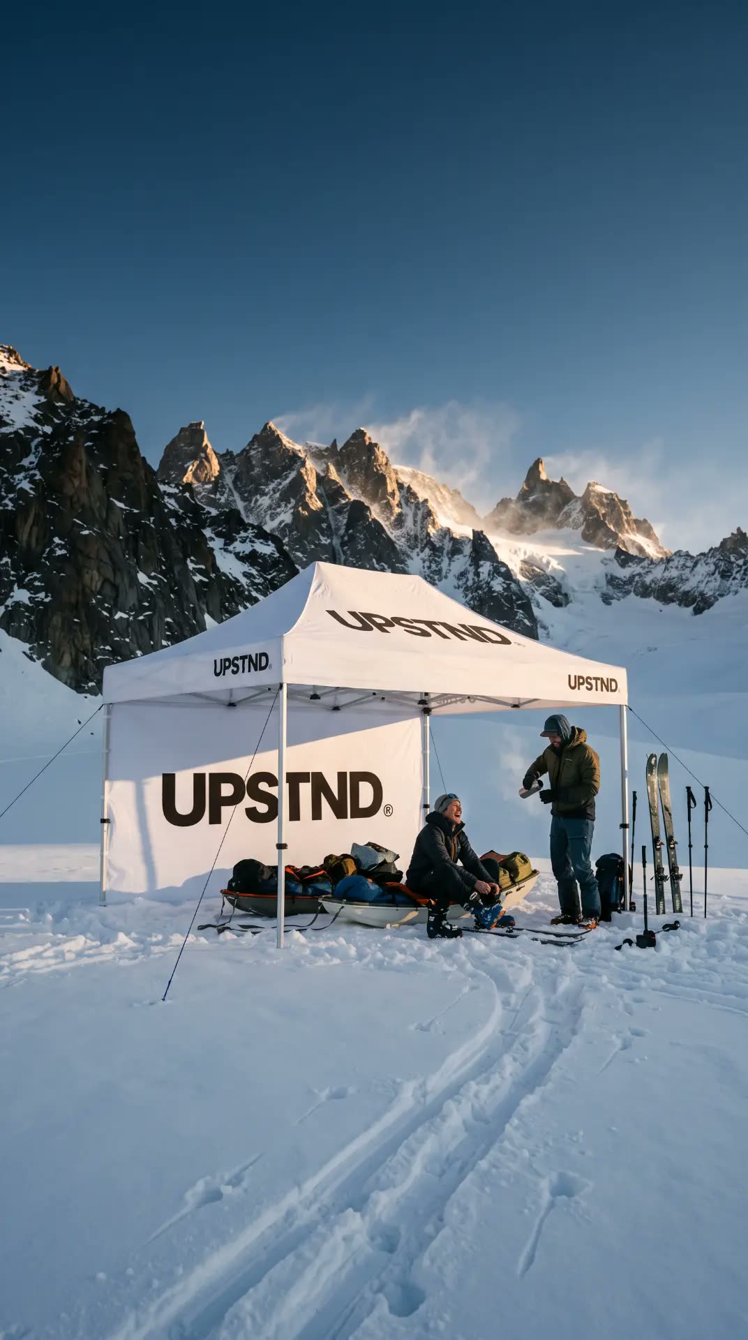UPSTND® tent at a glacier camp